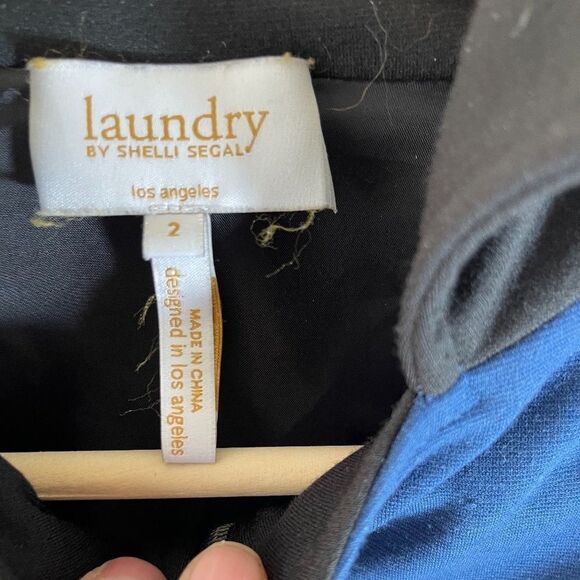 Laundry By Shelli Segal Blue Knit Zip Jacket Sz 2 - Picture 3 of 5